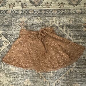 Aerie Tan Patterned Skirt